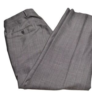 Christian Dior Monsieur Dress Pants Men 35x30 Gray Plaid Vintage Pleated Preppy